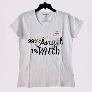 Women's White Graphic Halloween Short Sleves MediumTee NNWT